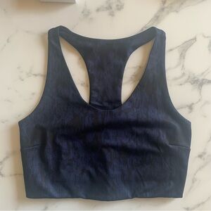 Zella Black and Navy Blue Leopard Sports Bra Size: Medium
